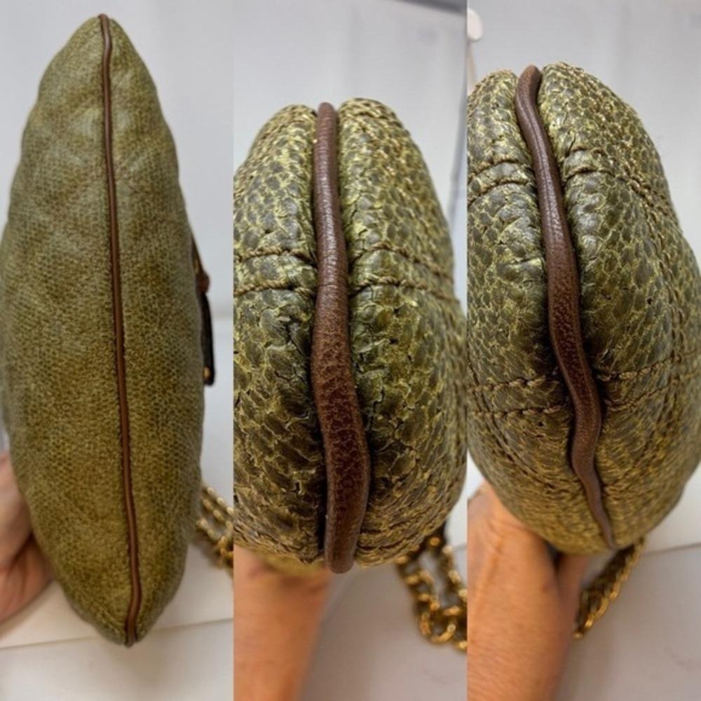 Marc Jacobs Vintage Moss Green Quilted Leather Python Little Stam Bag - Picture 12 of 17